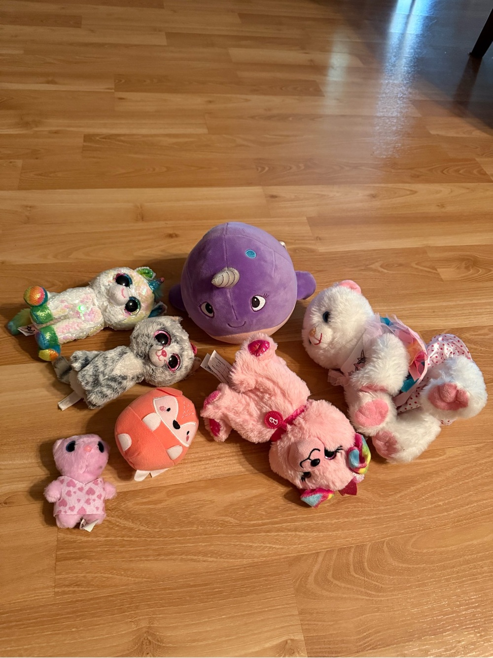 Plush Toy Bundle with Purple Narwhal and Pink Friends